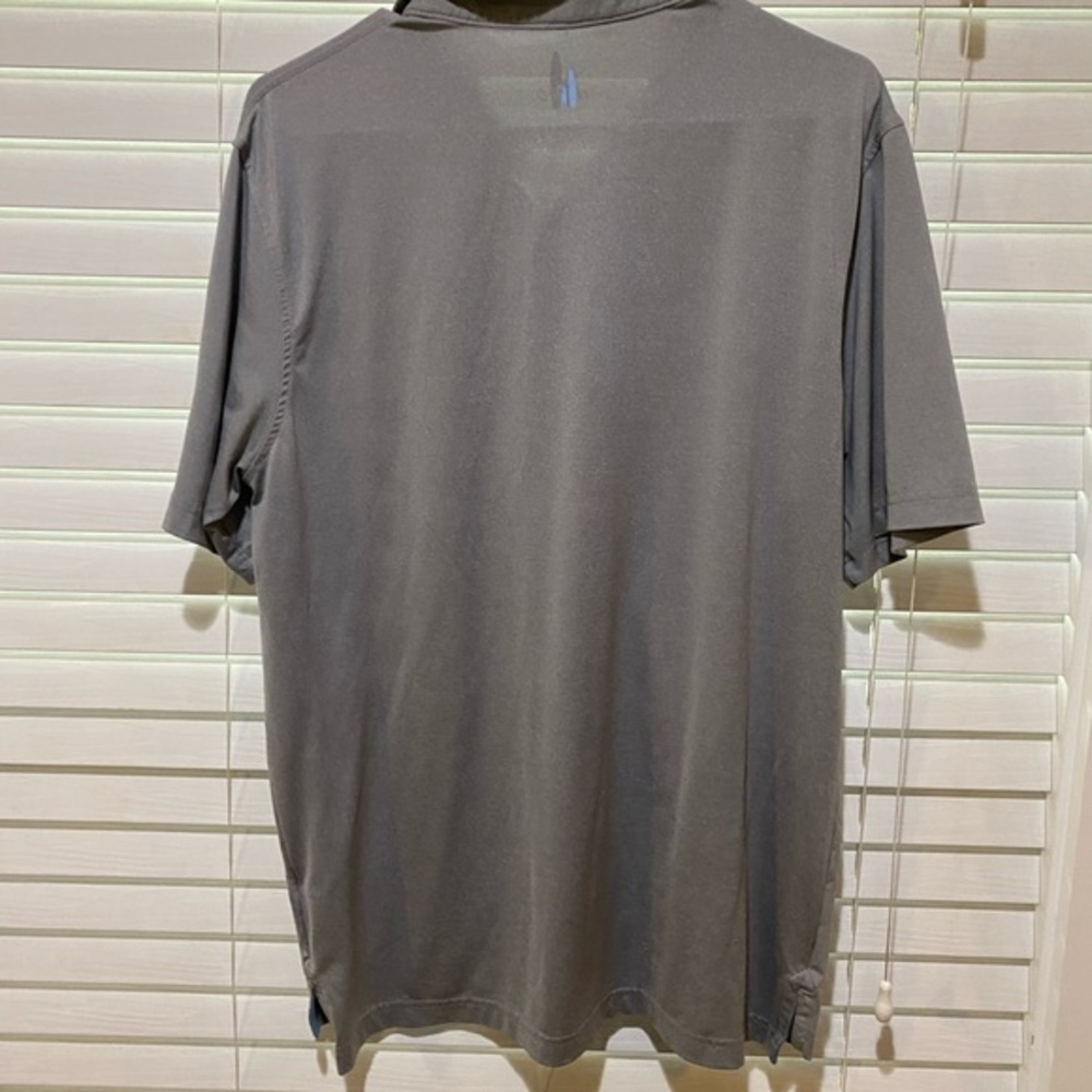 Johnnie-O Mens Gray Performance Polo Shirt Westfield Logo Stretch Size L - Picture 4 of 5